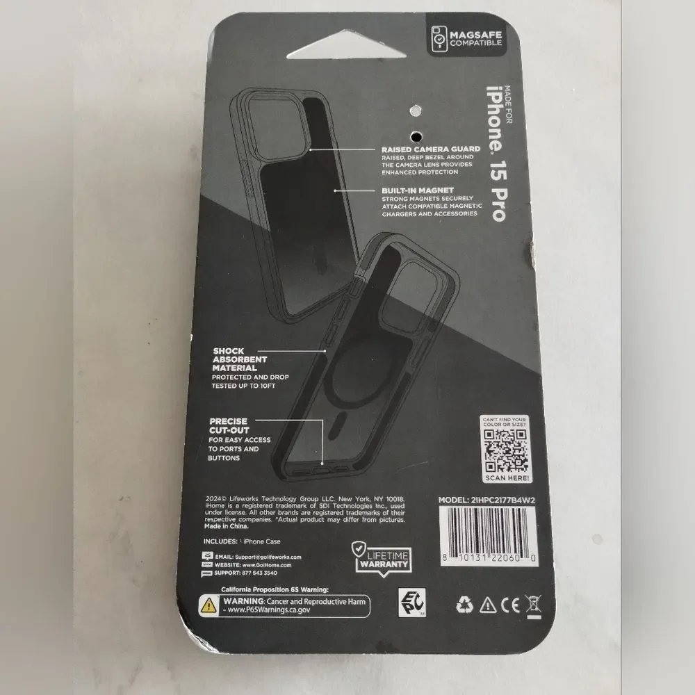 iHome Velo MagSafe iPhone 15 Pro Case NWT